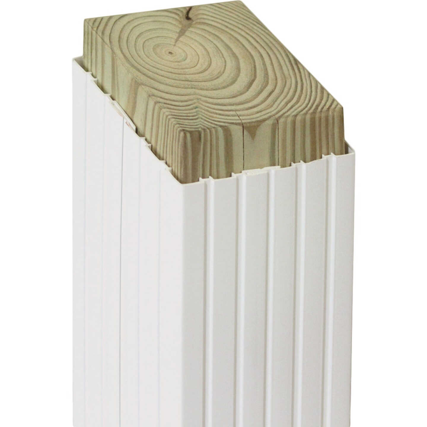 Beechdale 6 In. W. x 6 In. H. x 102 In. L. White PVC Fluted Post Wrap Image 1